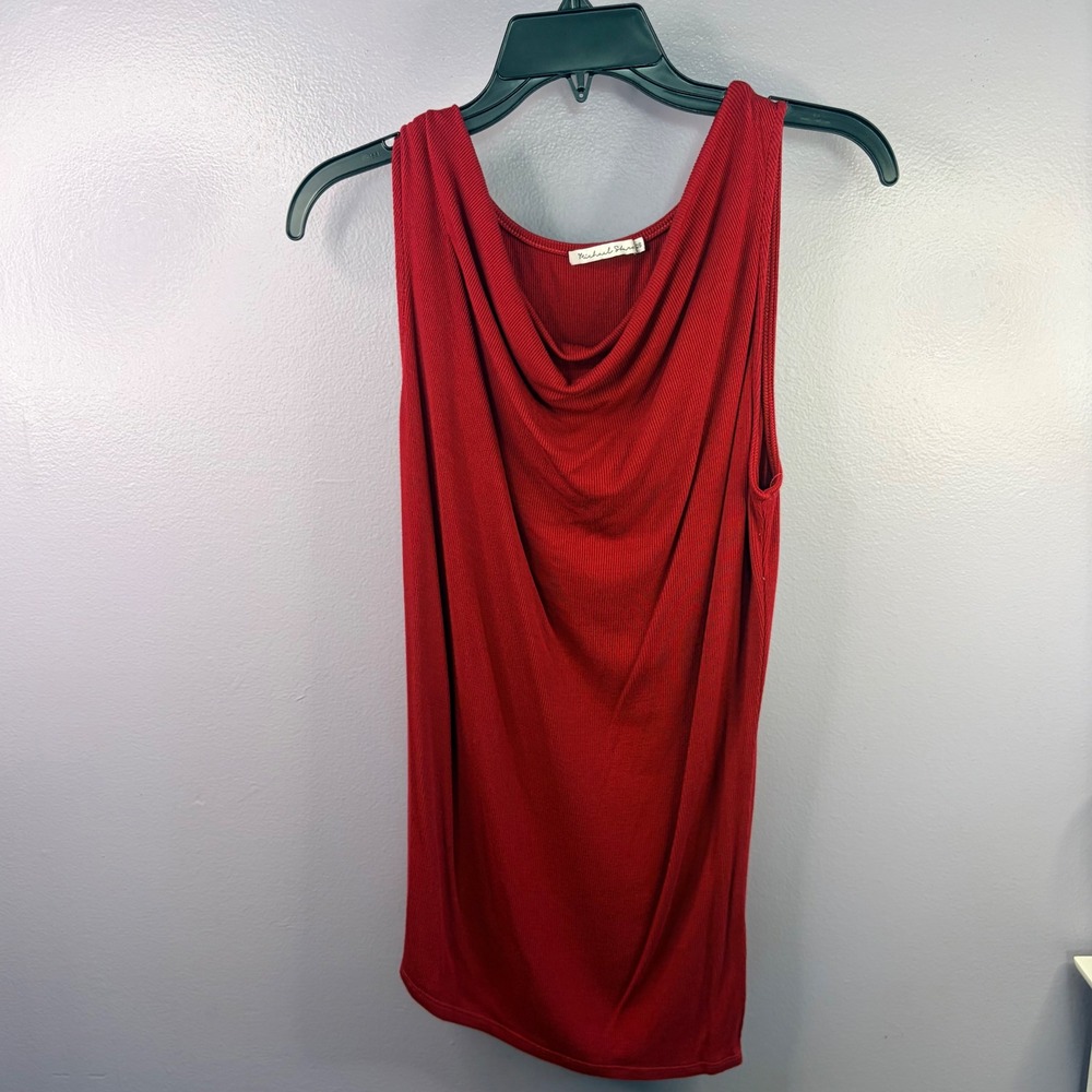 Anthropologie Michael Stars Top Womens OS Red Soft Cowl Neck Camisole Shirt